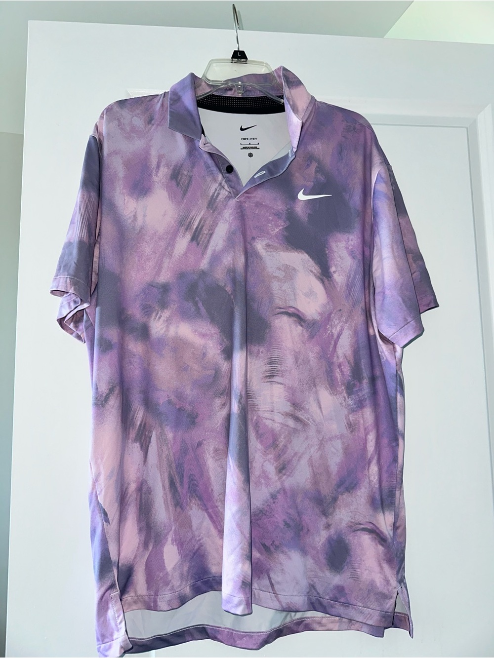 Nike Men’s Purple Tie-Dye Polo Shirt